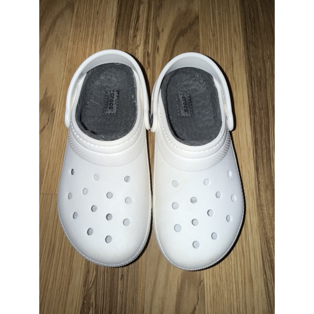 Crocs Boys J2 Fur Lined‎ Rubber Slip On Clog White